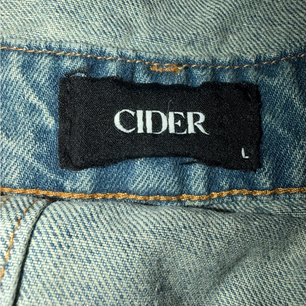 Cider Light Blue Denim Tie-Knot Wide Leg Overalls - Picture 8 of 14